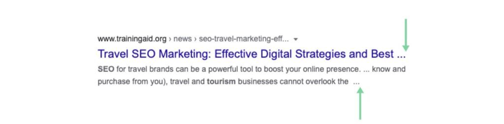 Example of Truncated Title and Meta Description